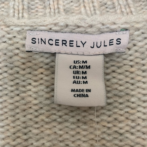 NWT Sincerely Jules Cable Knit Half Zip Cozy Pullover Turtleneck Sweater Sz M - Picture 9 of 12